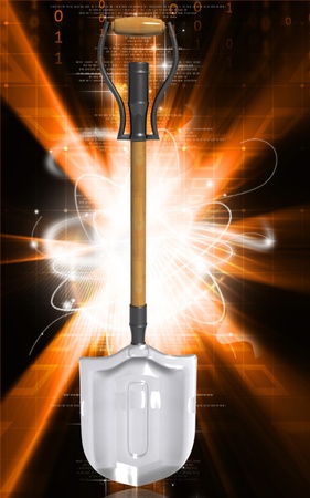 Digital illustration of  a Post hole digger   in background 	の写真素材