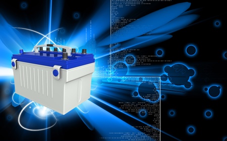 Digital illustration of a battery range in colour background 	の写真素材