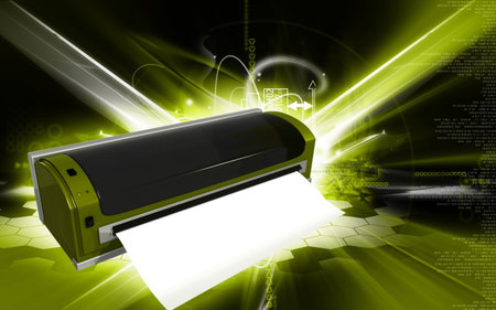 Digital illustration of  a Laminator in colour background 	