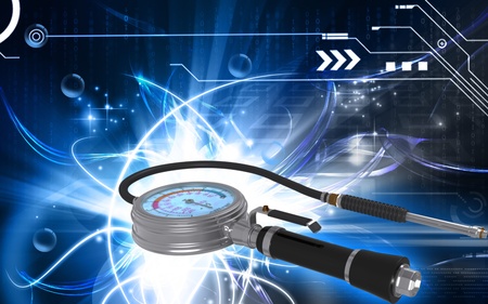 Digital illustration of Air tyre inflator in colour background	の写真素材