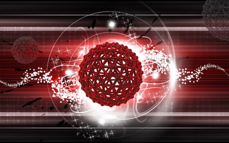 Digital illustration of gene in colour backgroundの写真素材