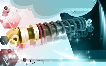 Digital illustration of Shock absorber in colour background	の写真素材