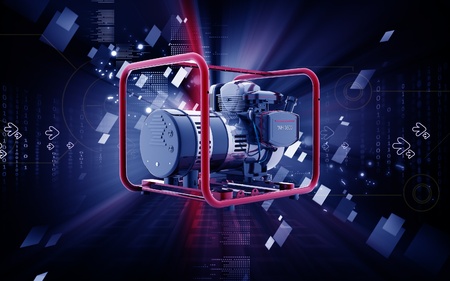 Digital illustration of a generator  in colour background	の写真素材