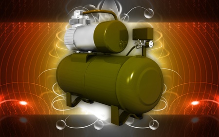 Digital illustration of air compressor in colour background	の写真素材