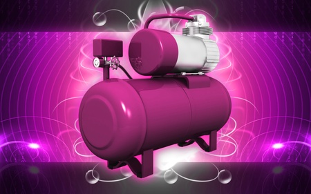 Digital illustration of air compressor in colour background	の写真素材