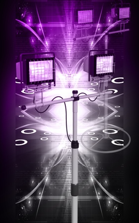 Digital illustration of  a flood light in colour background 	の写真素材