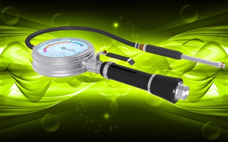 Digital illustration of Air tyre inflator in colour background	の写真素材