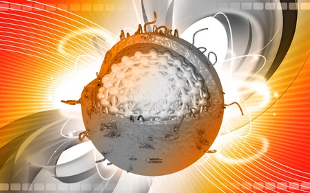 Digital illustration of  Hepatitis in  colour  background	の写真素材