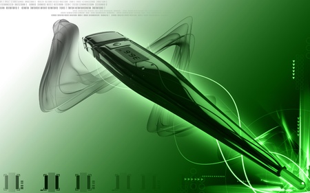 Digital illustration of thermometer in colour background 	の写真素材