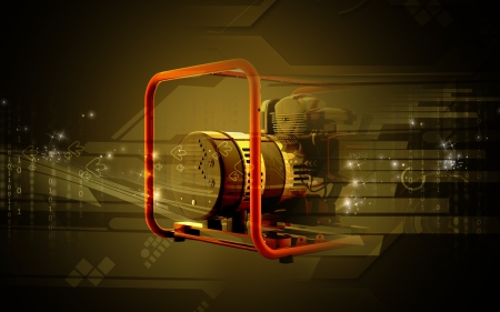 Digital illustration of a generator  in colour background	の写真素材