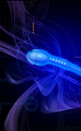 Digital illustration of  sperm  in colour  background 	の写真素材