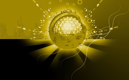 Digital illustration of  Hepatitis in  colour  background	の写真素材