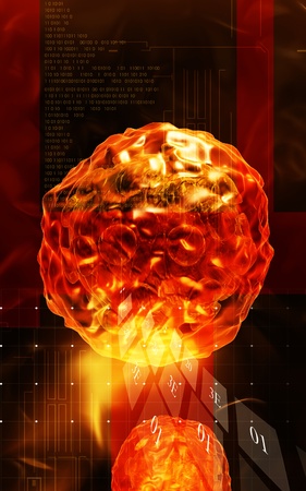 Digital illustration of  polio virus in colour  background	の写真素材