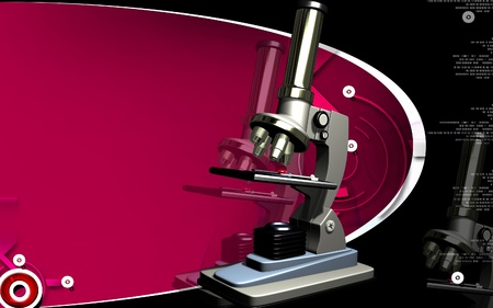 Digital illustration   of microscope in colour background	の写真素材