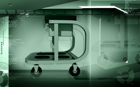 Digital illustration of Roller seat with drawer in colour background	の写真素材