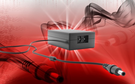 Digital illustration of adapter in colour  background	の写真素材