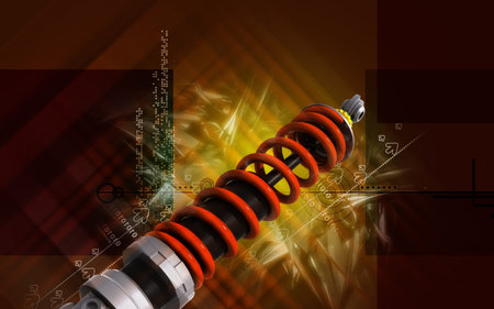 Digital illustration of Shock absorber in colour background	の写真素材