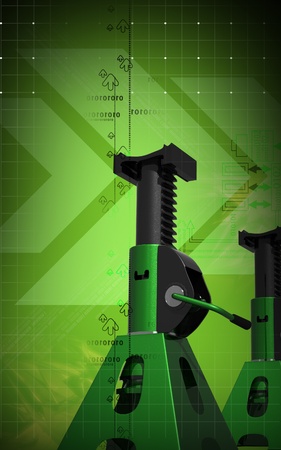 Digital illustration of Car lift in colour background	の写真素材