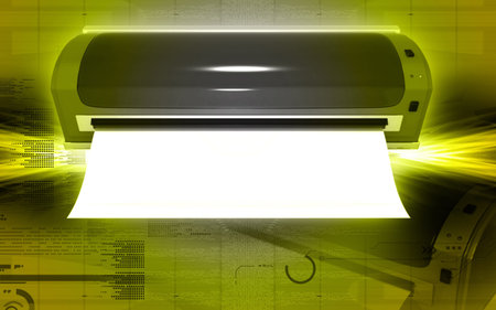 Digital illustration of  a Laminator in colour background 	