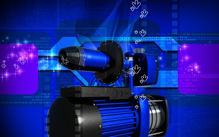 Digital illustration of pressure pump in colour background	の写真素材