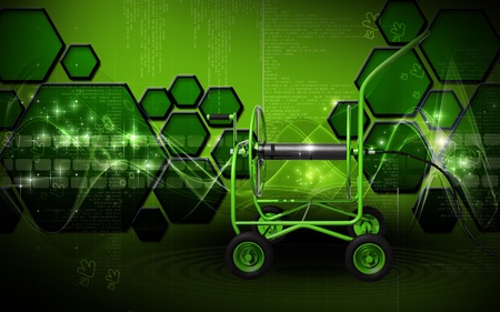 Digital illustration of  a heavy duty hose in colour background 	の写真素材