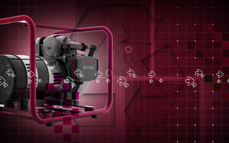 Digital illustration of a generator  in colour background	