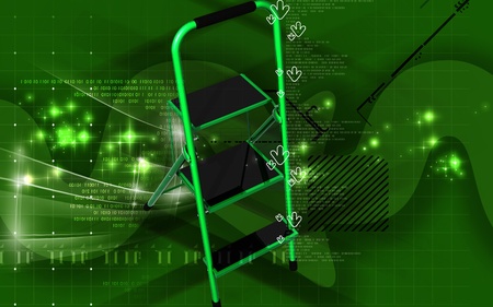 Digital illustration of ladder in colour background	の写真素材