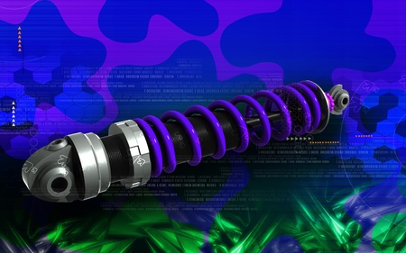 Digital illustration of Shock absorber in colour backgroundの写真素材