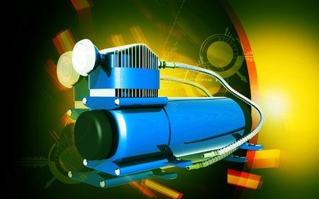 Digital illustration of air compressor in colour backgroundの写真素材