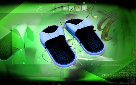 Digital illustration of Massager Shoe in colour background	の写真素材