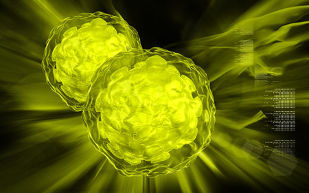 Digital illustration of  Polio virus in colour  background 	
