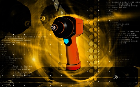 Digital illustration of impact wrench in colour background	の写真素材
