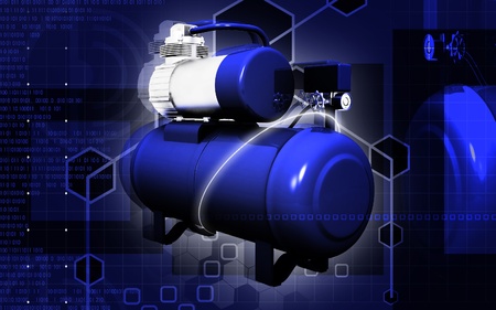 Digital illustration of air compressor in colour background	の写真素材