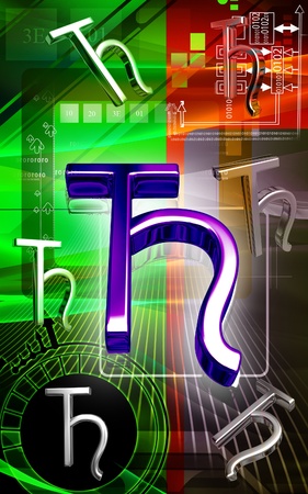 Digital illustration of Zodiac symbol in colour background の写真素材