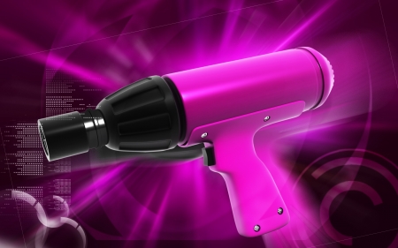 Digital illustration of impact wrench in colour background	の写真素材