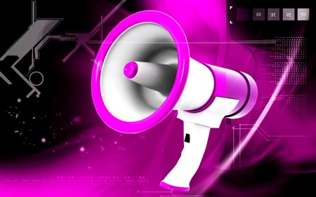Digital illustration of Megaphones in colour background	の写真素材