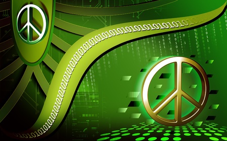 Digital illustration of peace symbol in isolated  background	の写真素材