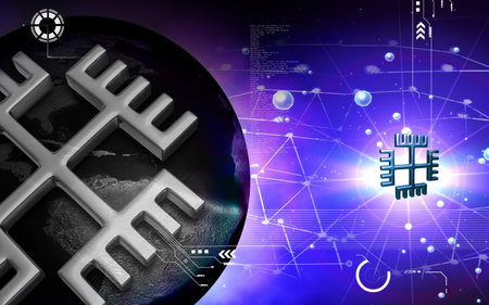 Digital illustration of a Religious Symbol in isolated backgroundの写真素材