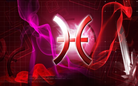 Digital illustration of Zodiac symbol in isolated background	の写真素材