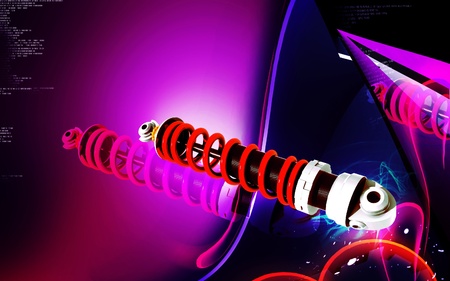 Digital illustration of Shock absorber in colour background	の写真素材