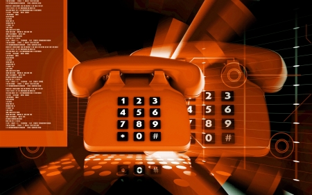 Digital illustration of Telephone in colour background	の写真素材