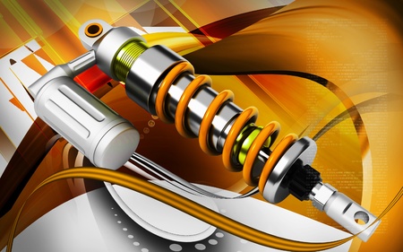 Digital illustration of Shock absorber in colour background	の写真素材