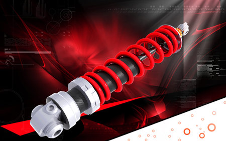 Digital illustration of Shock absorber in colour background	の写真素材