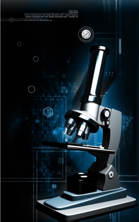Digital illustration   of microscope in colour background	の写真素材