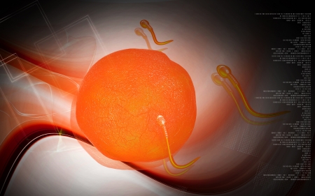 Digital illustration of  sperm  in colour  background 	の写真素材