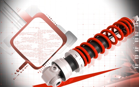 Digital illustration of Shock absorber in colour background	の写真素材