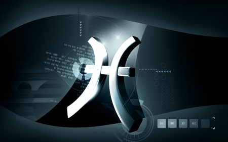 Digital illustration of Zodiac symbol in isolated background	の写真素材