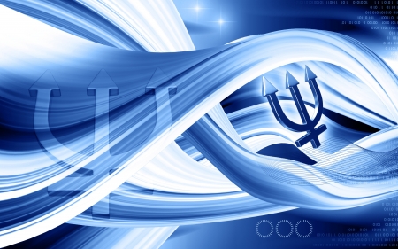 Digital illustration of  planet symbol in colour background	の写真素材