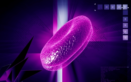 Digital illustration of  blood cell  in colour  background 	の写真素材