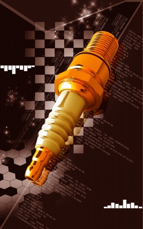 Digital illustration of Spark plug in colour background 	の写真素材